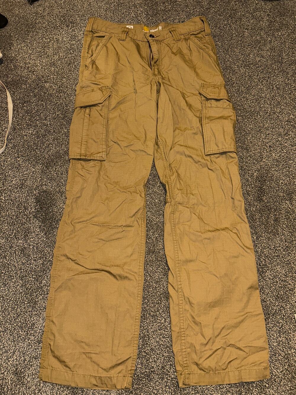 Carhartt force relaxed  fit cargo work pants brown size 32x32